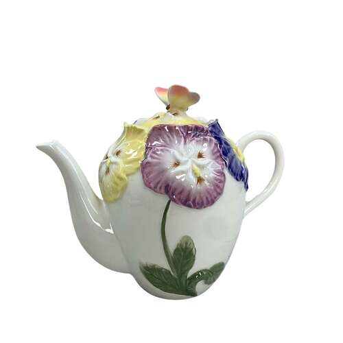 Pansy & Butterfly Teapot