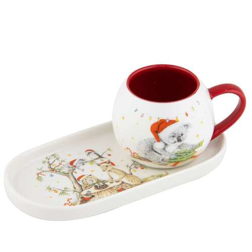 Bush Buddies Christmas Mug & Plate Set