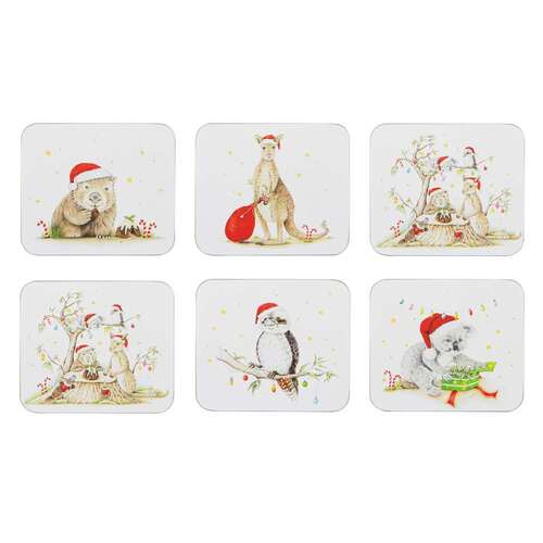 Bush Buddies Christmas Coasters - 6 pack