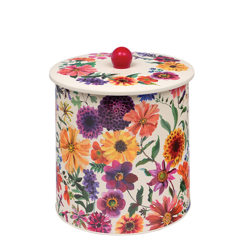 Garden Flowers Biscuit Barrel