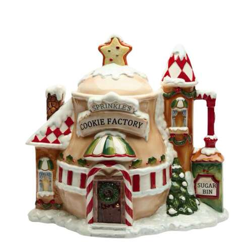 Santa Village Cookie Jar